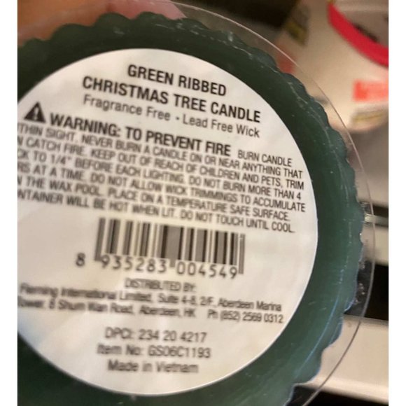 Ribbed Tree Fragrance Free Candle Black/White/Green - Bullseye's Playground 3 CT - Picture 3 of 3